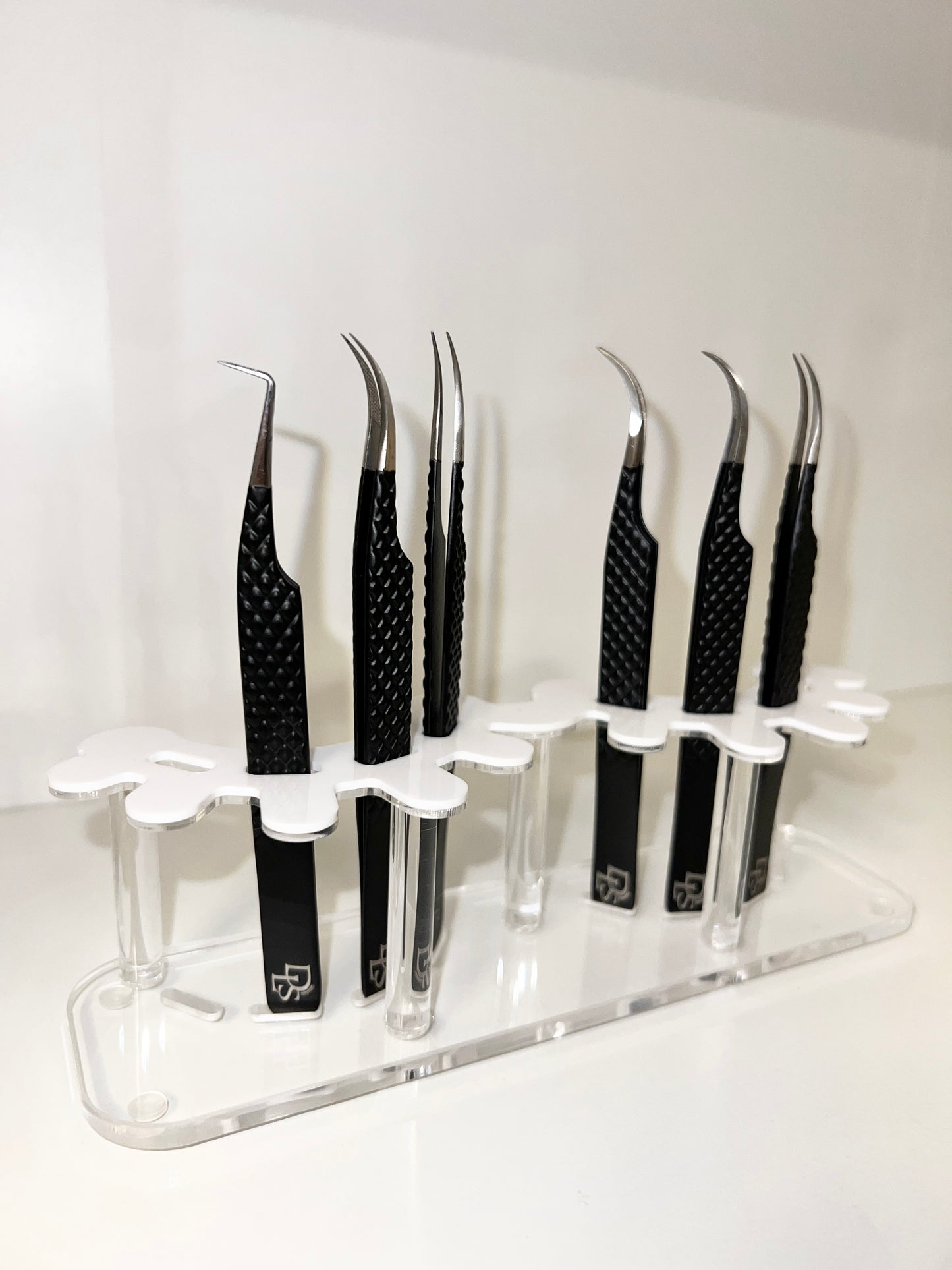 Acrylic tweezer holder, 8 holes organizer lash stand display