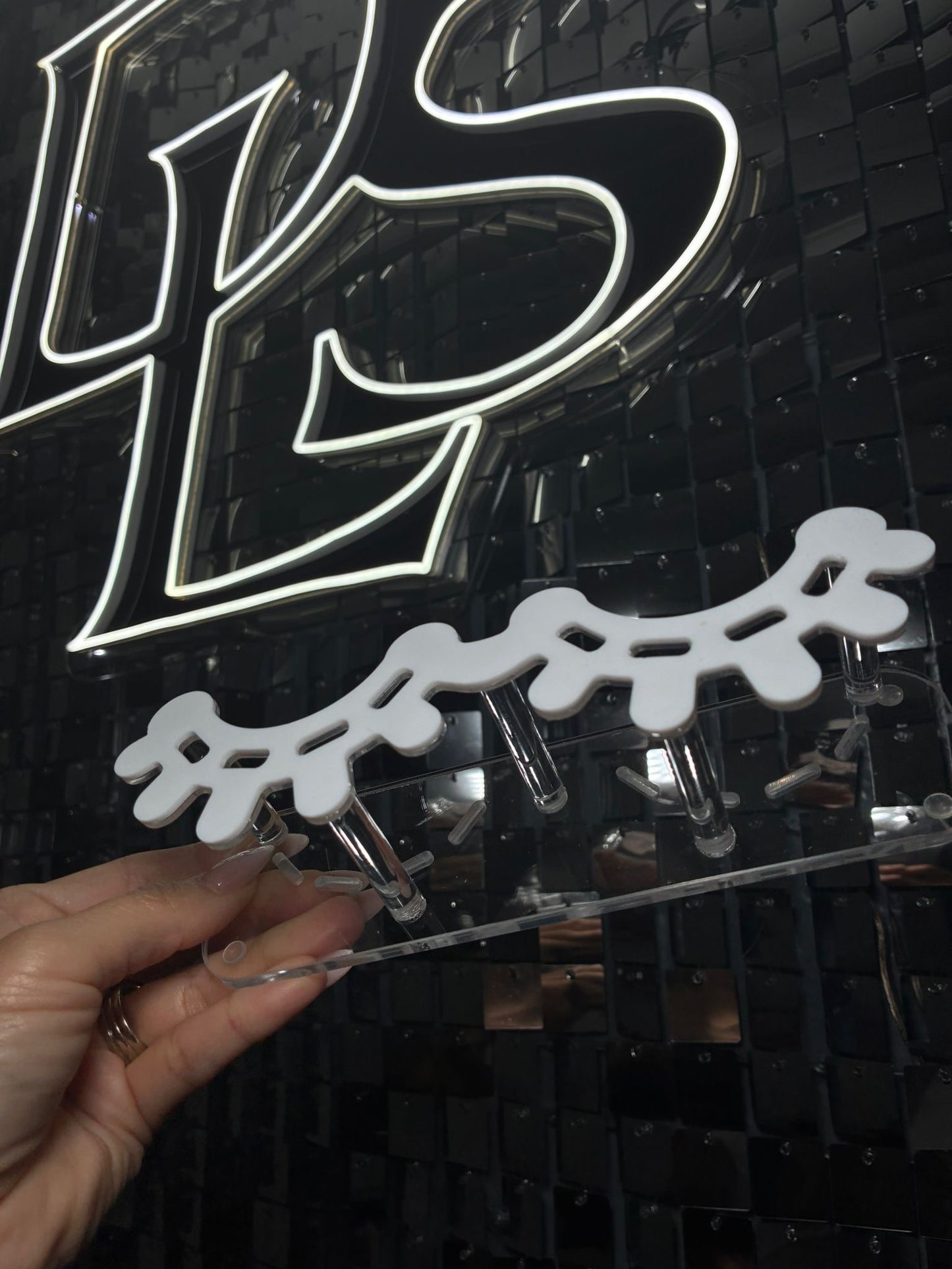 Acrylic tweezer holder, 8 holes organizer lash stand display