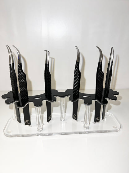 Acrylic tweezer holder, 8 holes organizer lash stand display