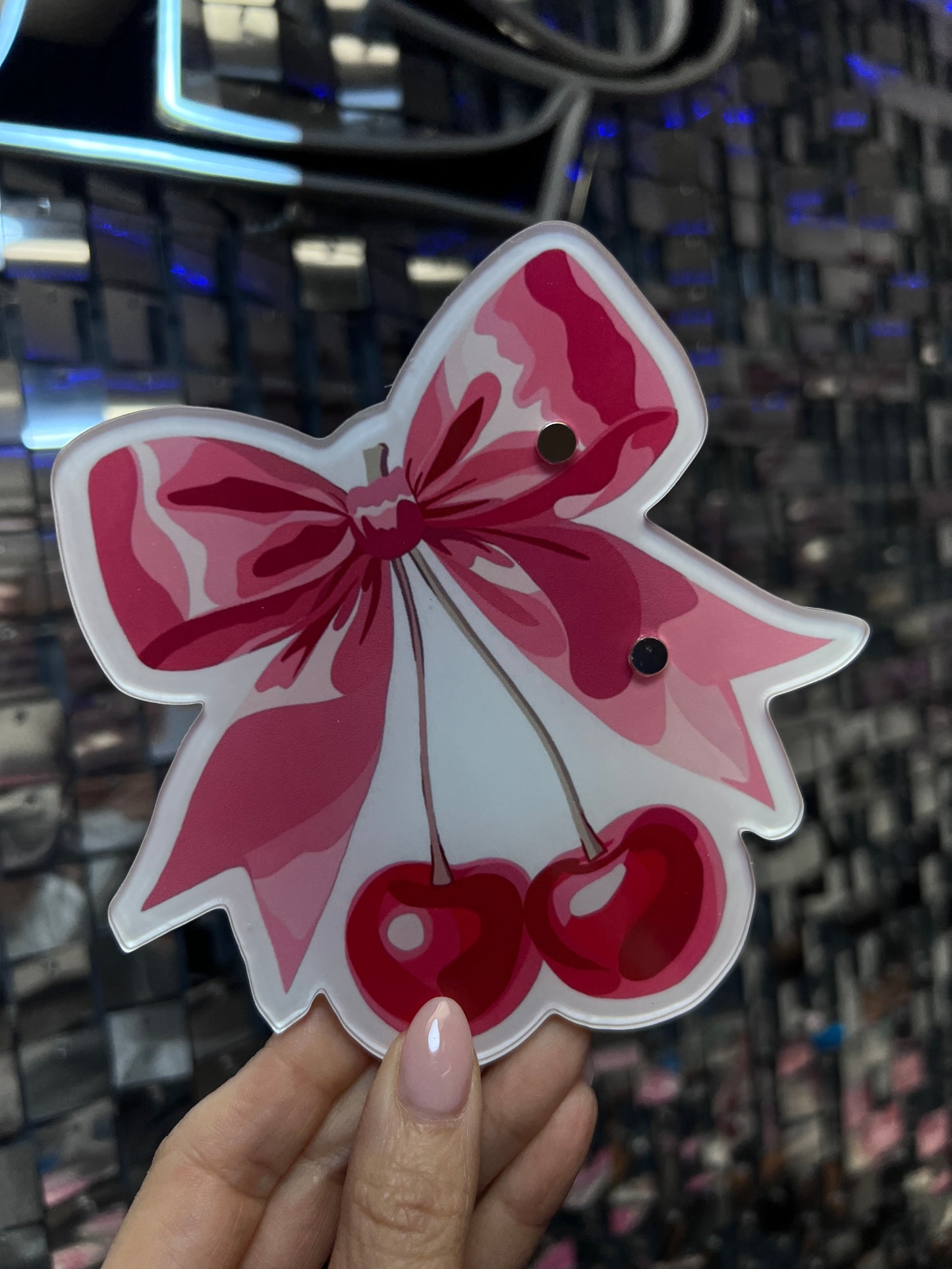 Cherry Bow Acrylic Lash Tile