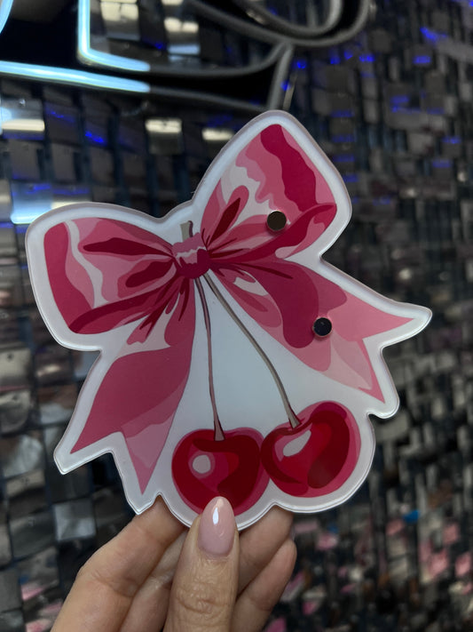 Cherry Bow Acrylic Lash Tile